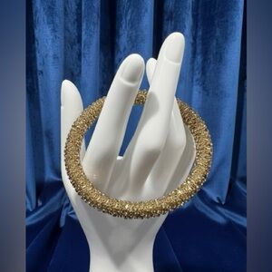 Gold Tone Sparkle textured Bangle Bracelet